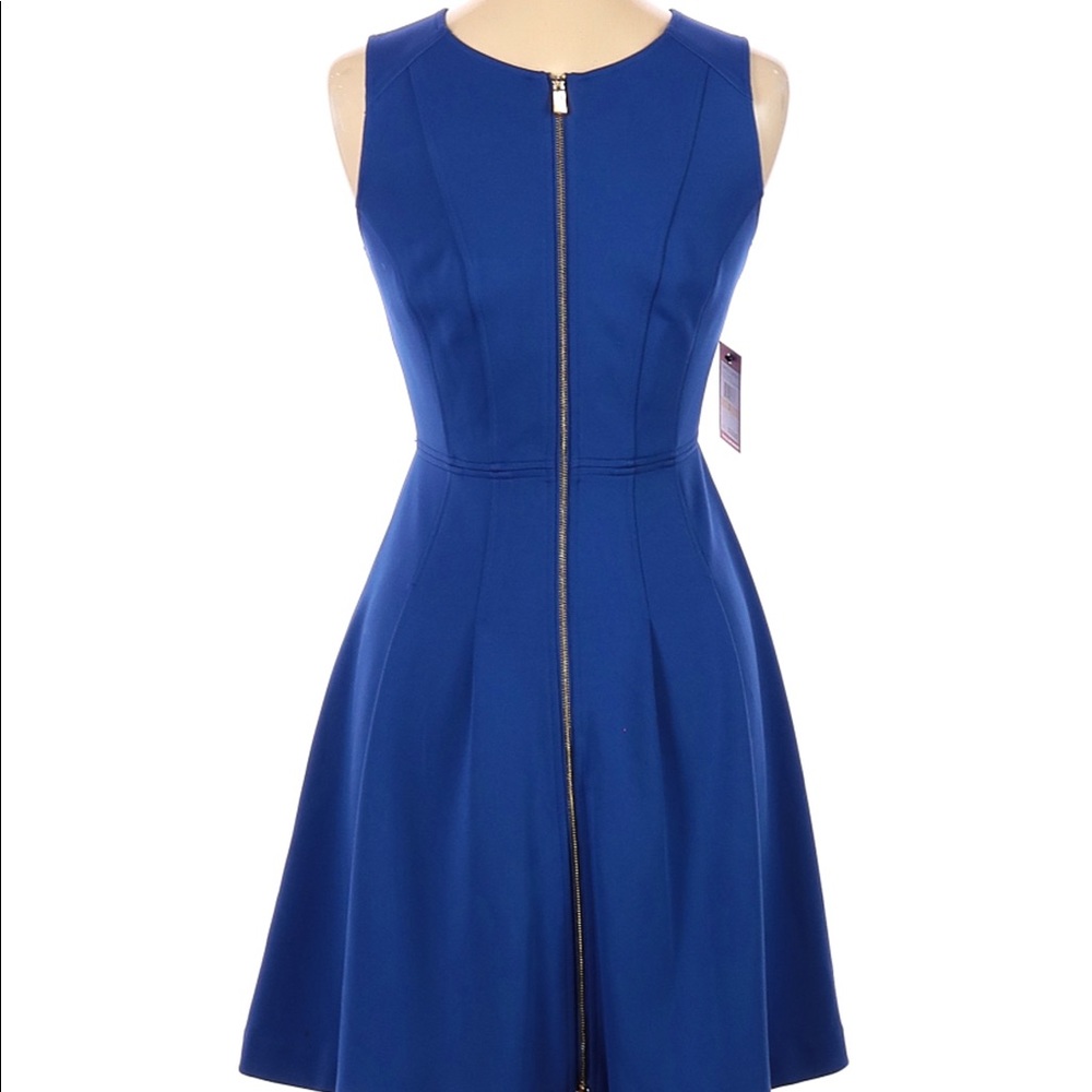 Vince Camuto A-Line Peplum Dress Blue, Size 4, New
